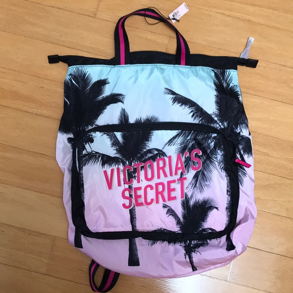 Victoria's Secret Pink Ombre Palm Tree Beach Tote